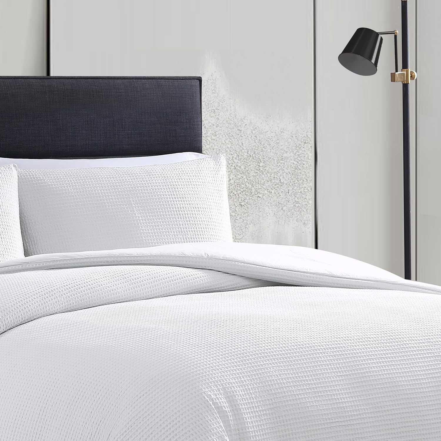 Queen Cotton Waffle Pique Comforter Set, gallery image 4