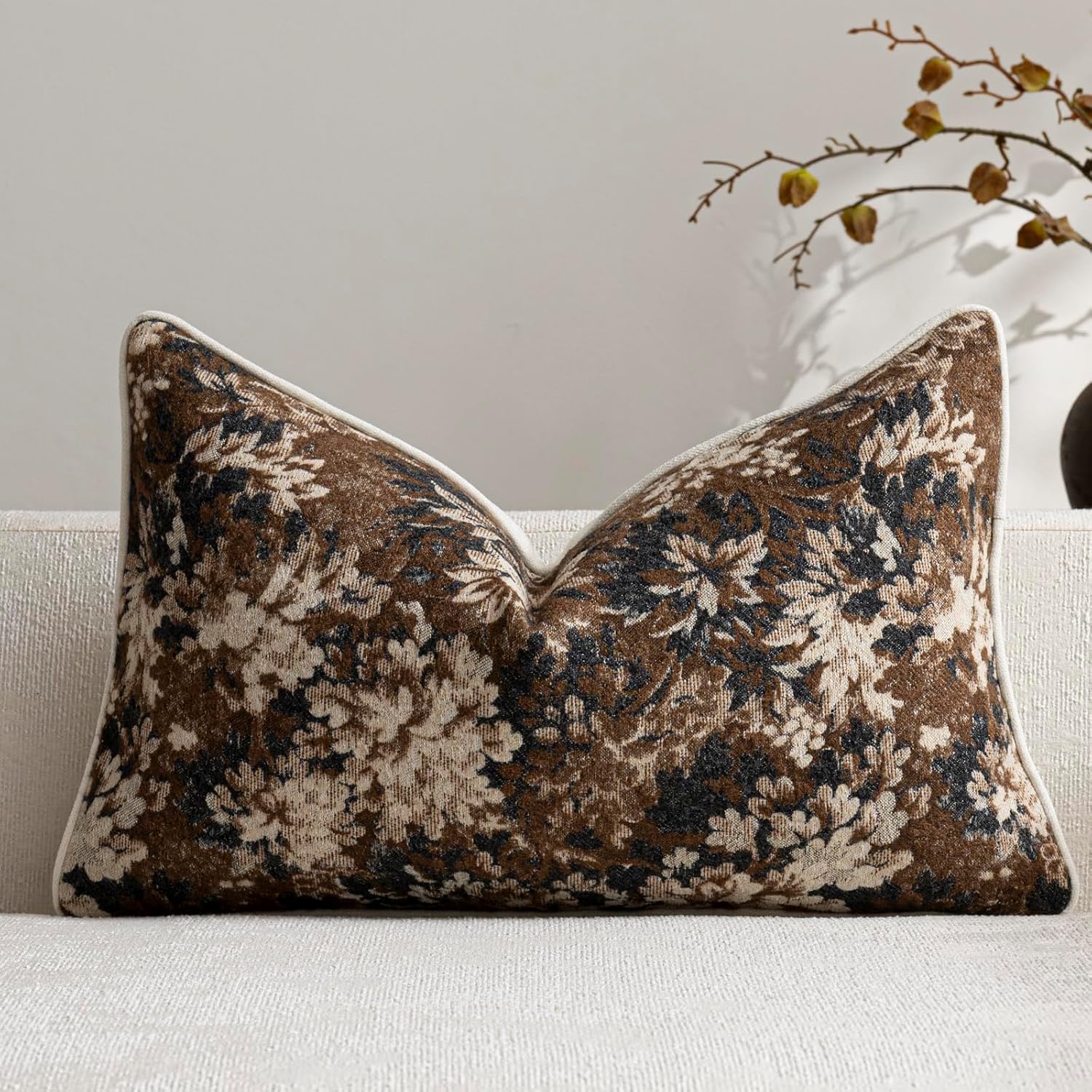 Vintage Floral Chenille Lumbar Cover