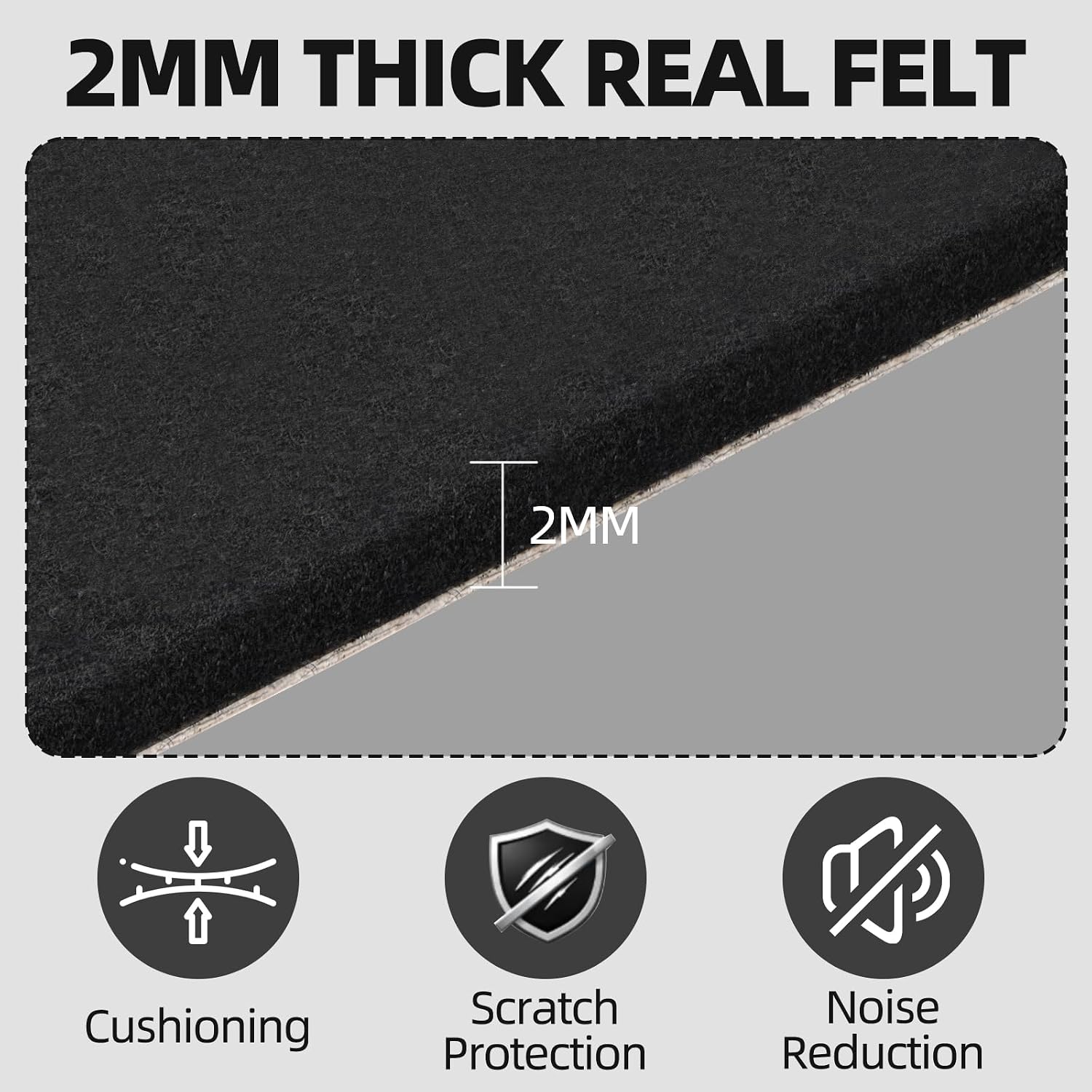 Self-Adhesive Black Felt Surface Set, gallery image 2