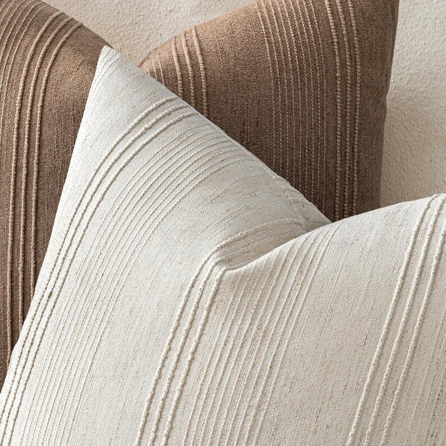 Natural Striped Textured Pillow Covers, gallery image 3