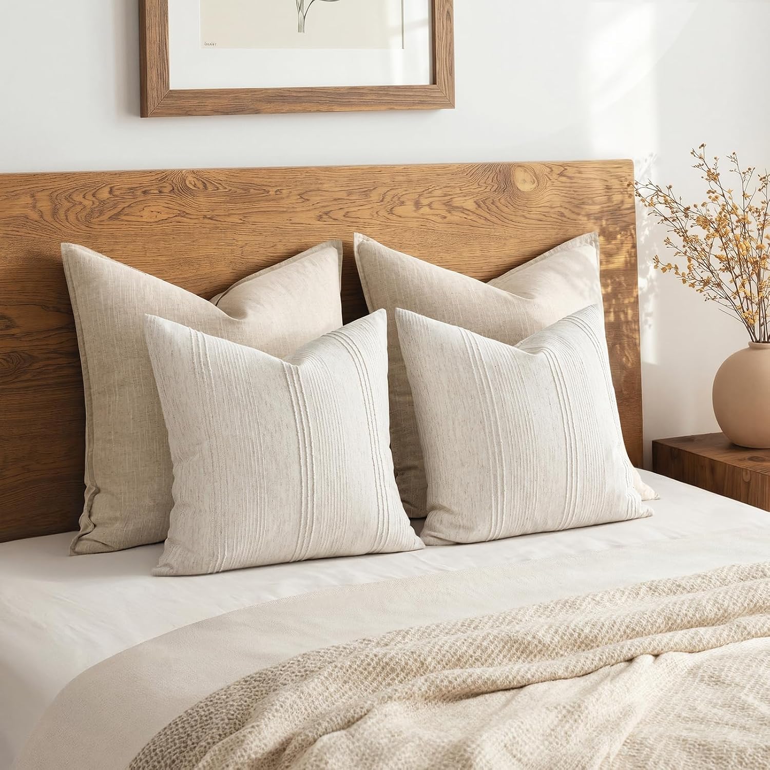 Natural Striped Textured Pillow Covers, gallery image 6
