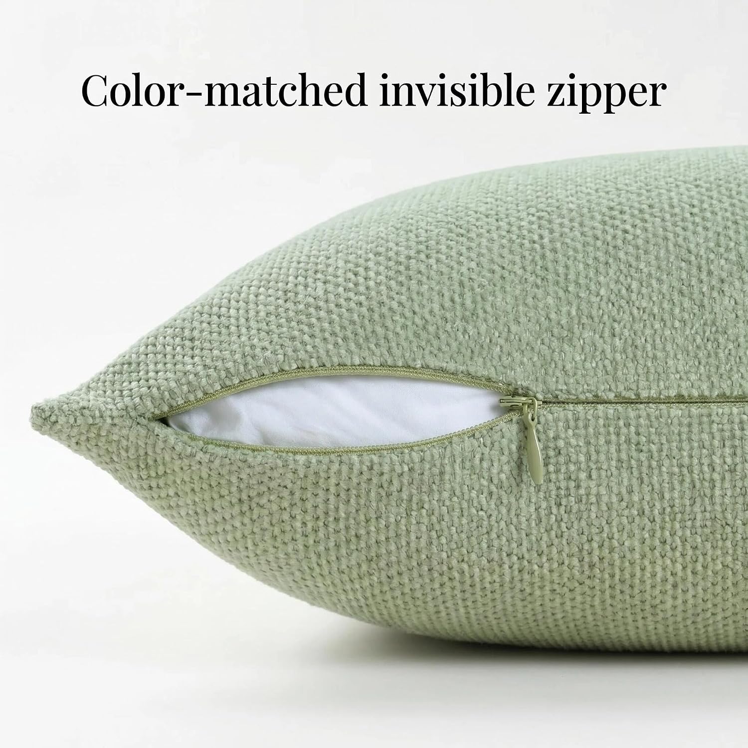 Sage Chenille Flange Lumbar Covers, gallery image 3